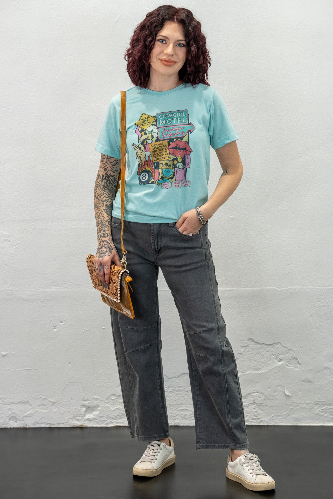 Curve Mode Ash Black Barrel Jeans