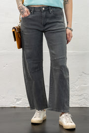 Curve Mode Ash Black Barrel Jeans - Final Sale!