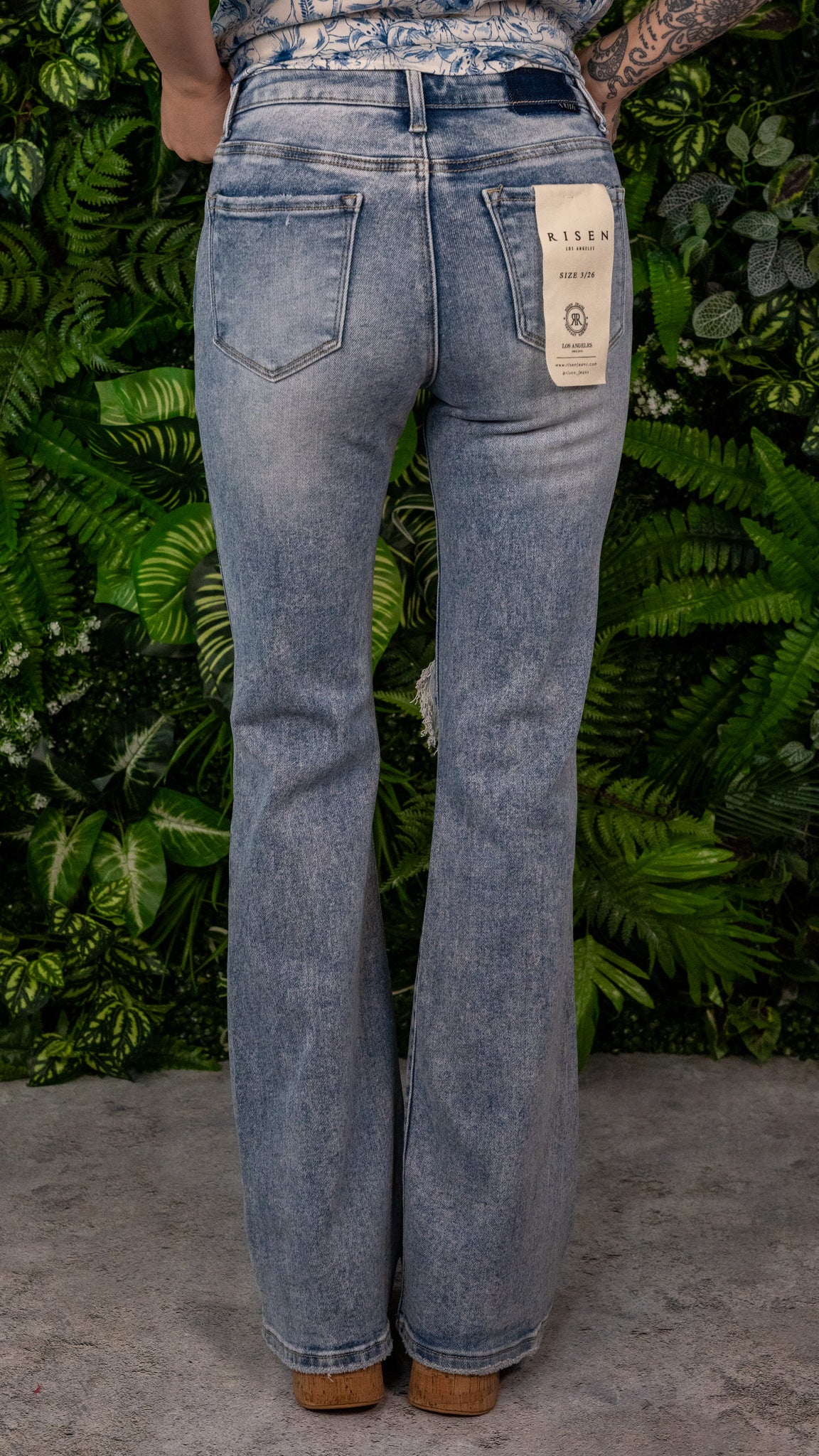 Diana Mid-Rise Distressed Flare Jeans