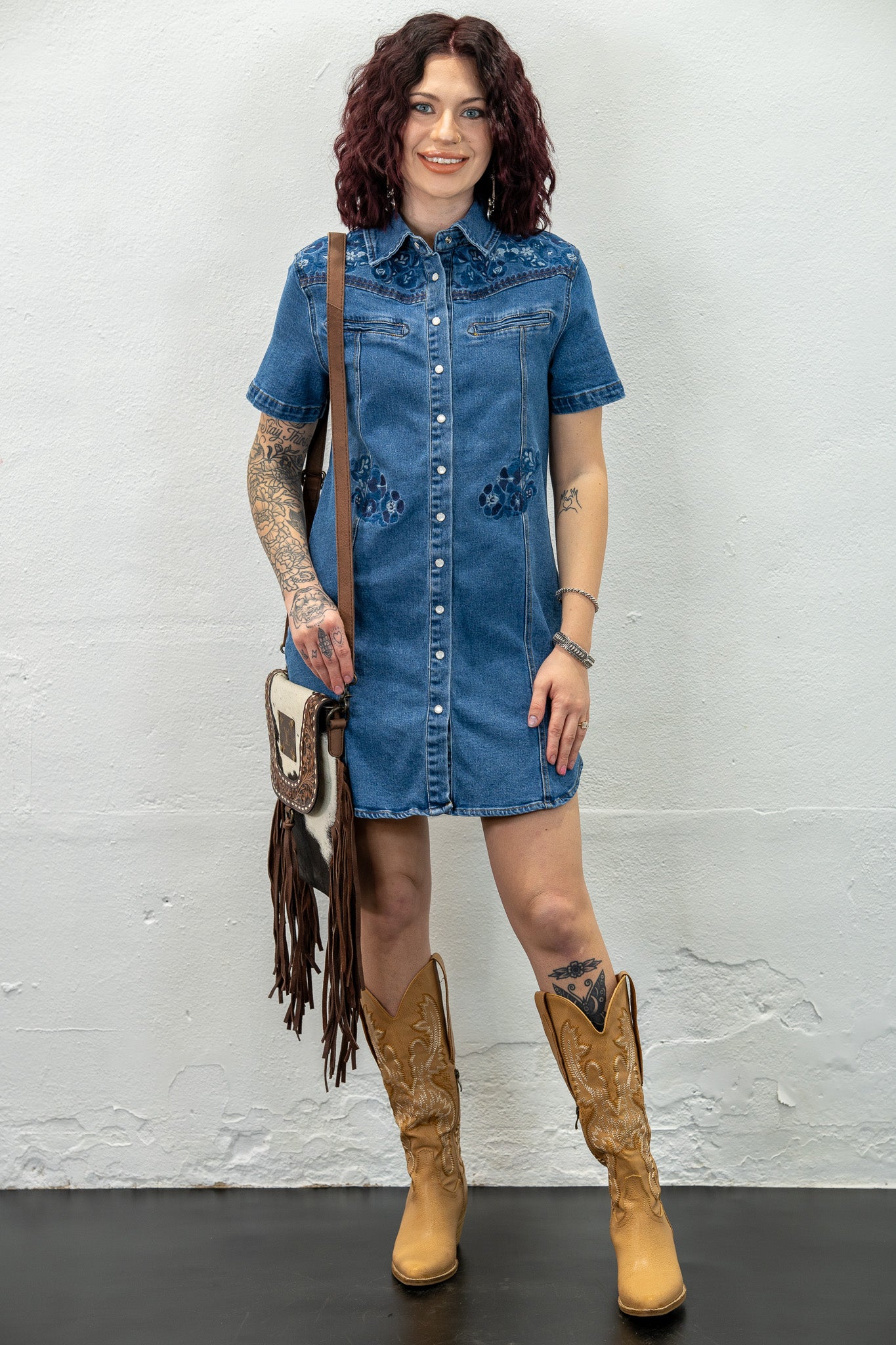 Wanda Floral Embroidered Mini Dress