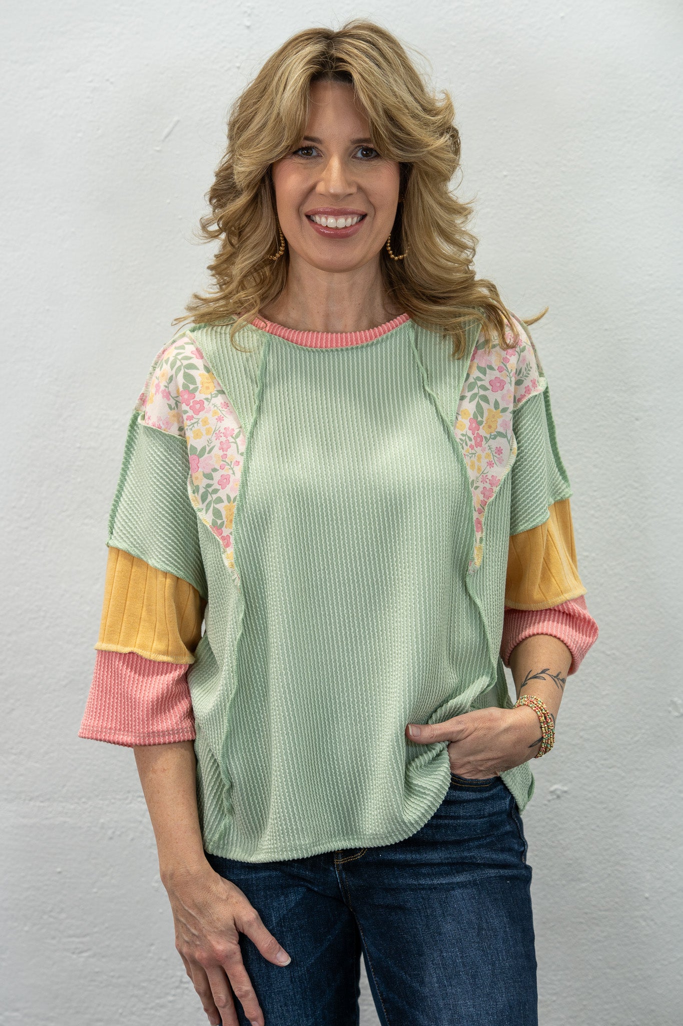 Shades Of Spring Ribbed Top