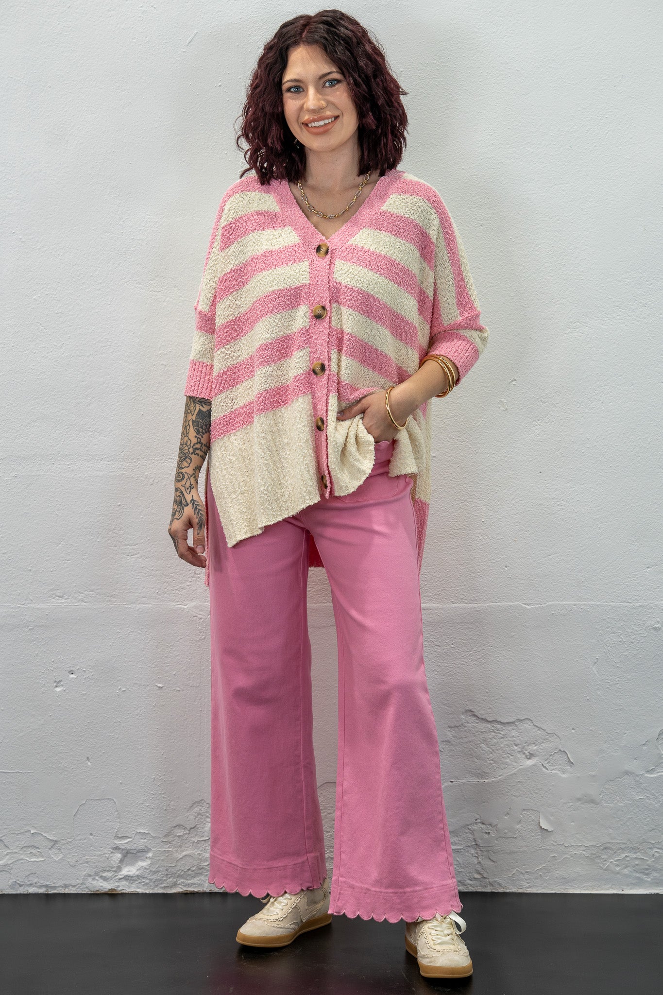 Tricia Pink & Cream Button-Down