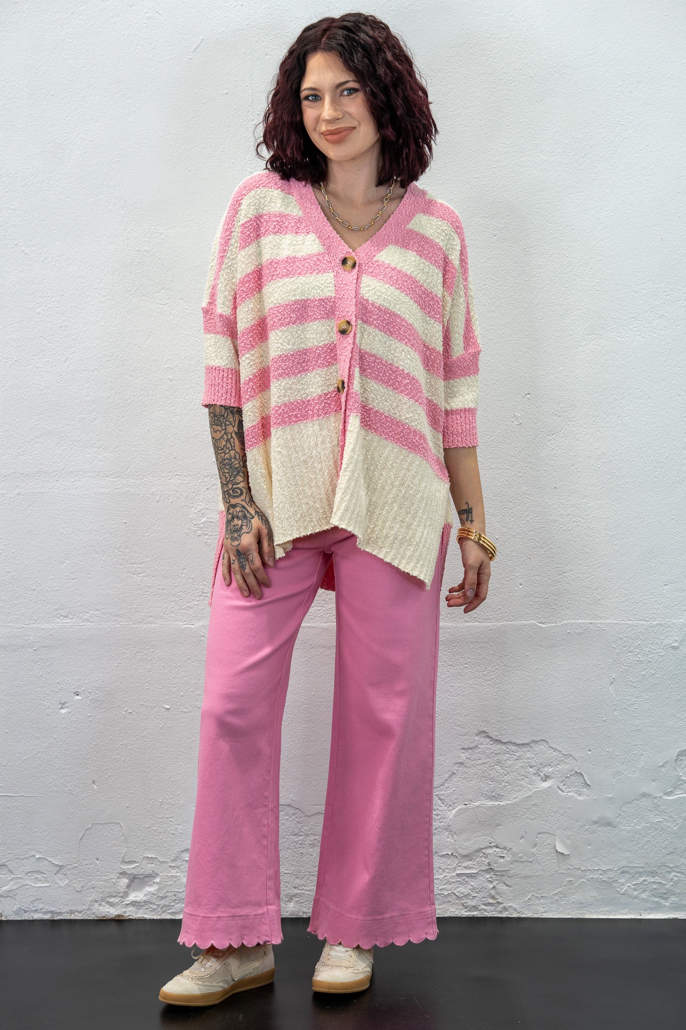 Tricia Pink & Cream Button-Down - Final Sale!