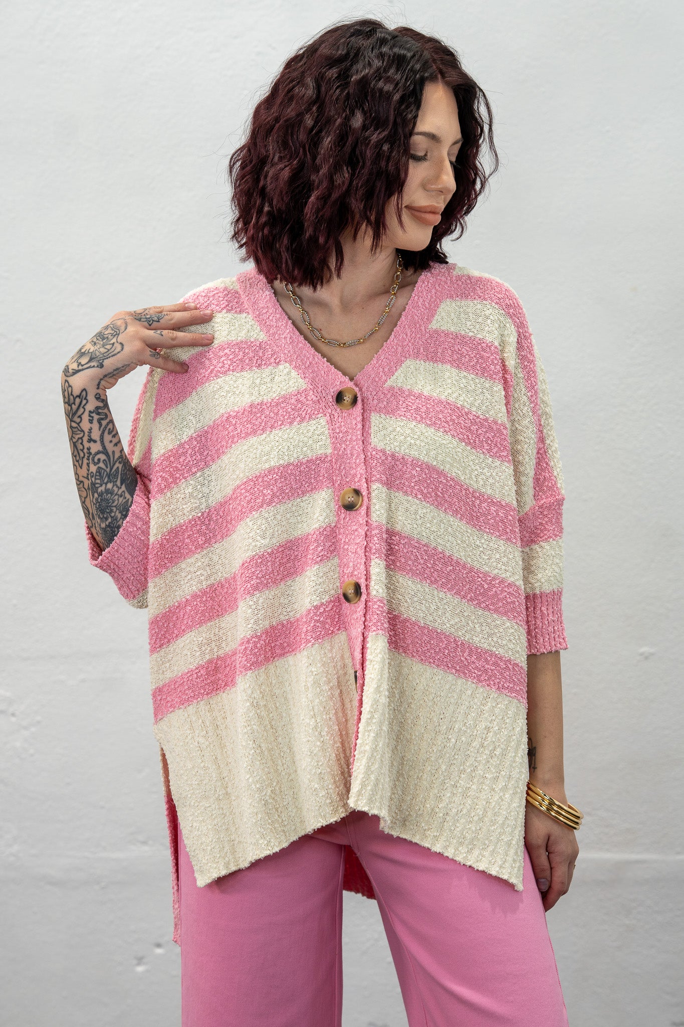 Tricia Pink & Cream Button-Down