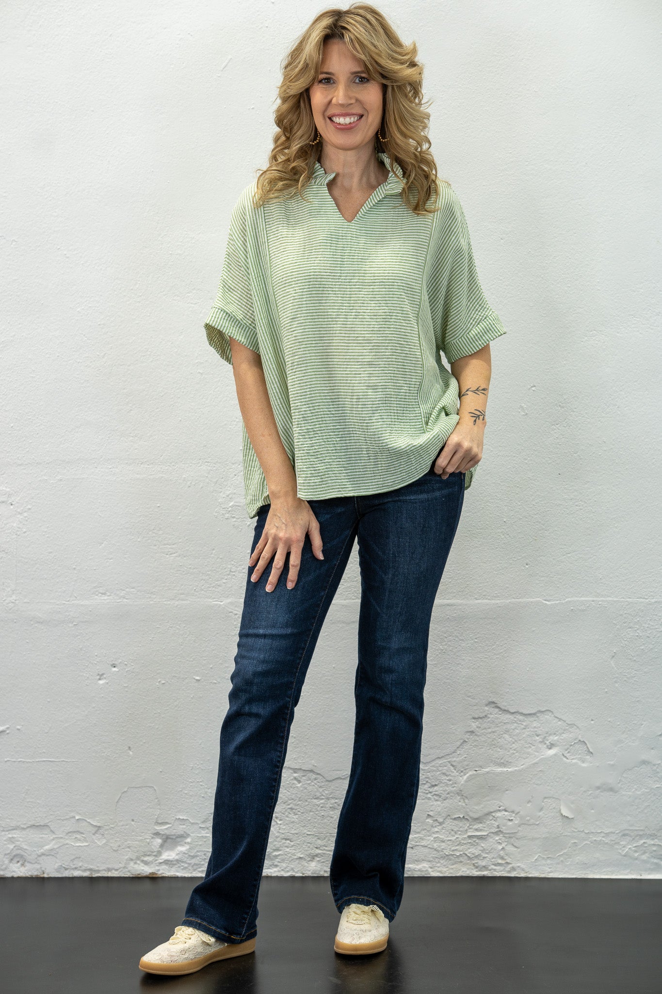 Breanna Sage Oversized Top