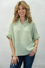 Breanna Sage Oversized Top