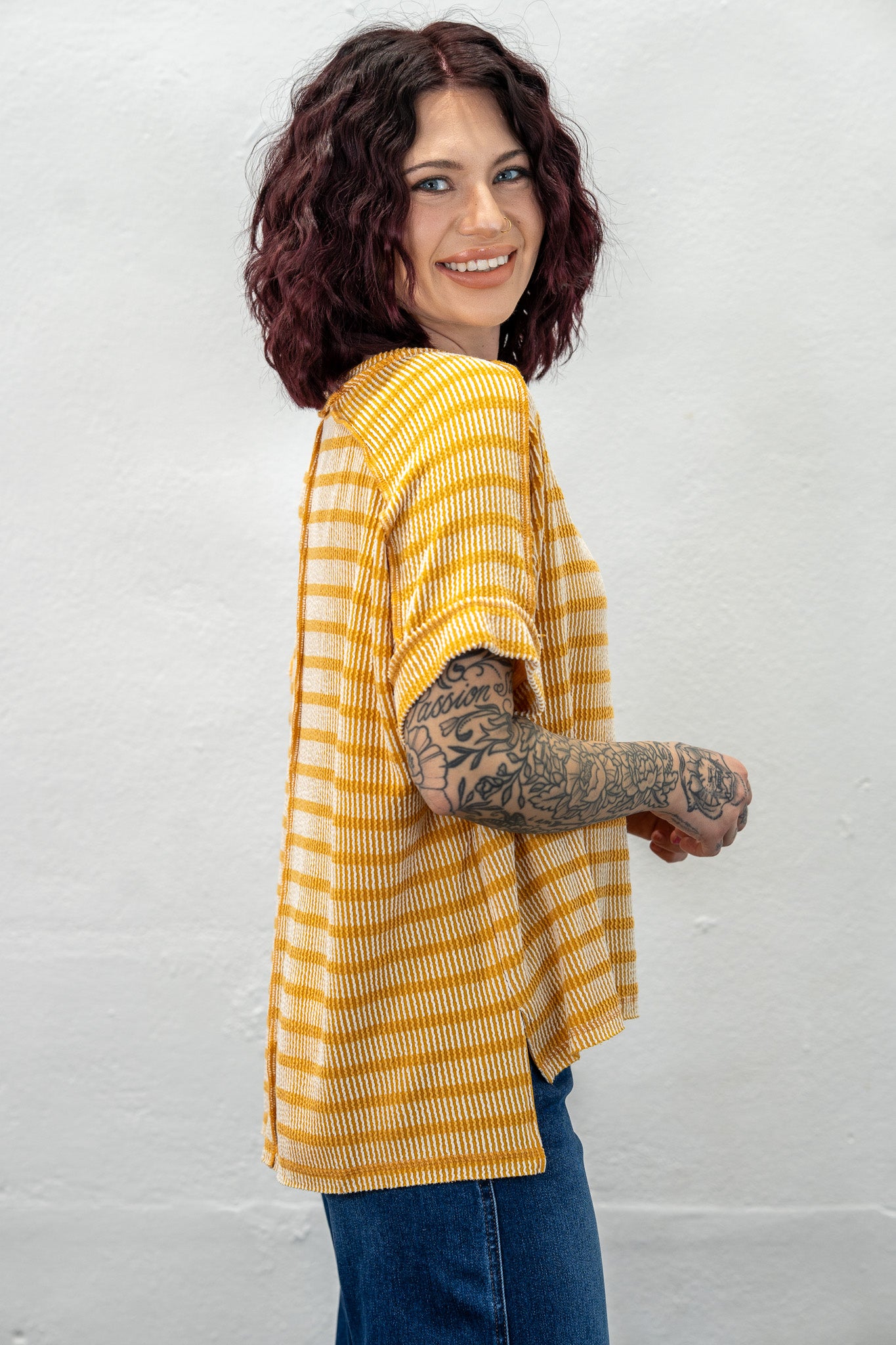 Comfy Cutie Mustard Yellow Top