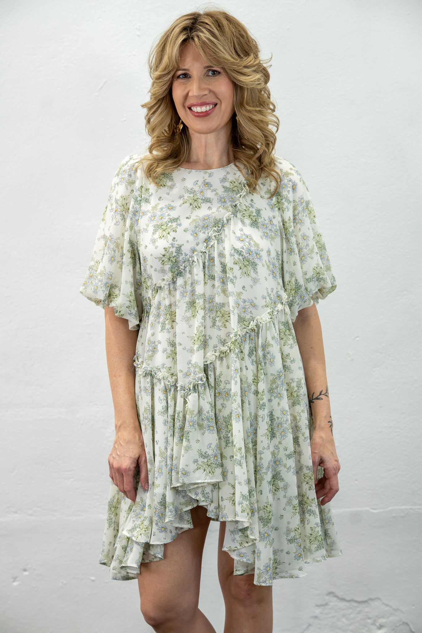 Marie Blue Floral Dress