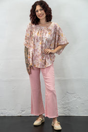 Alix Light Pink Cutoff Pants