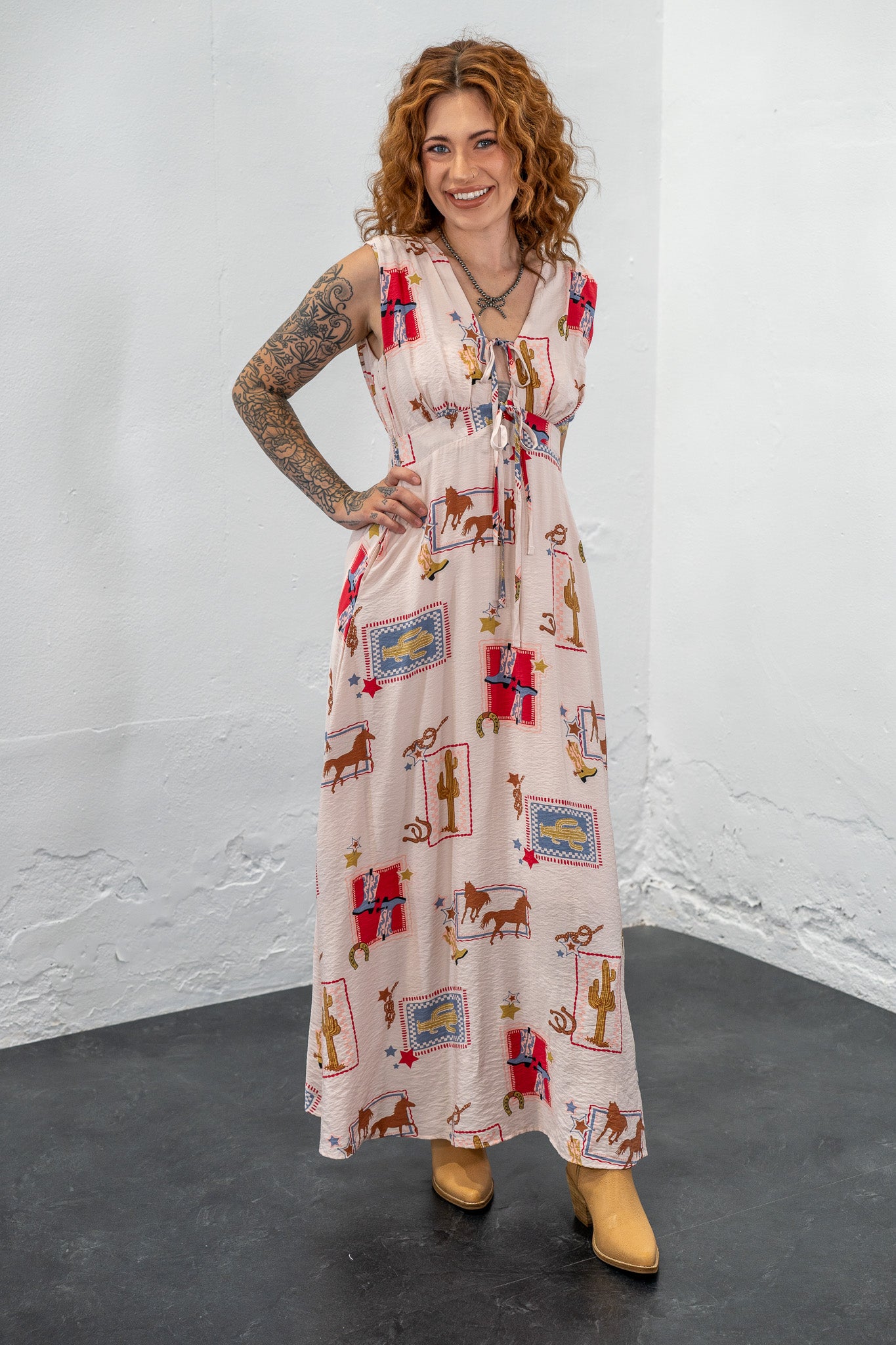 Cactus Bloom Maxi Dress