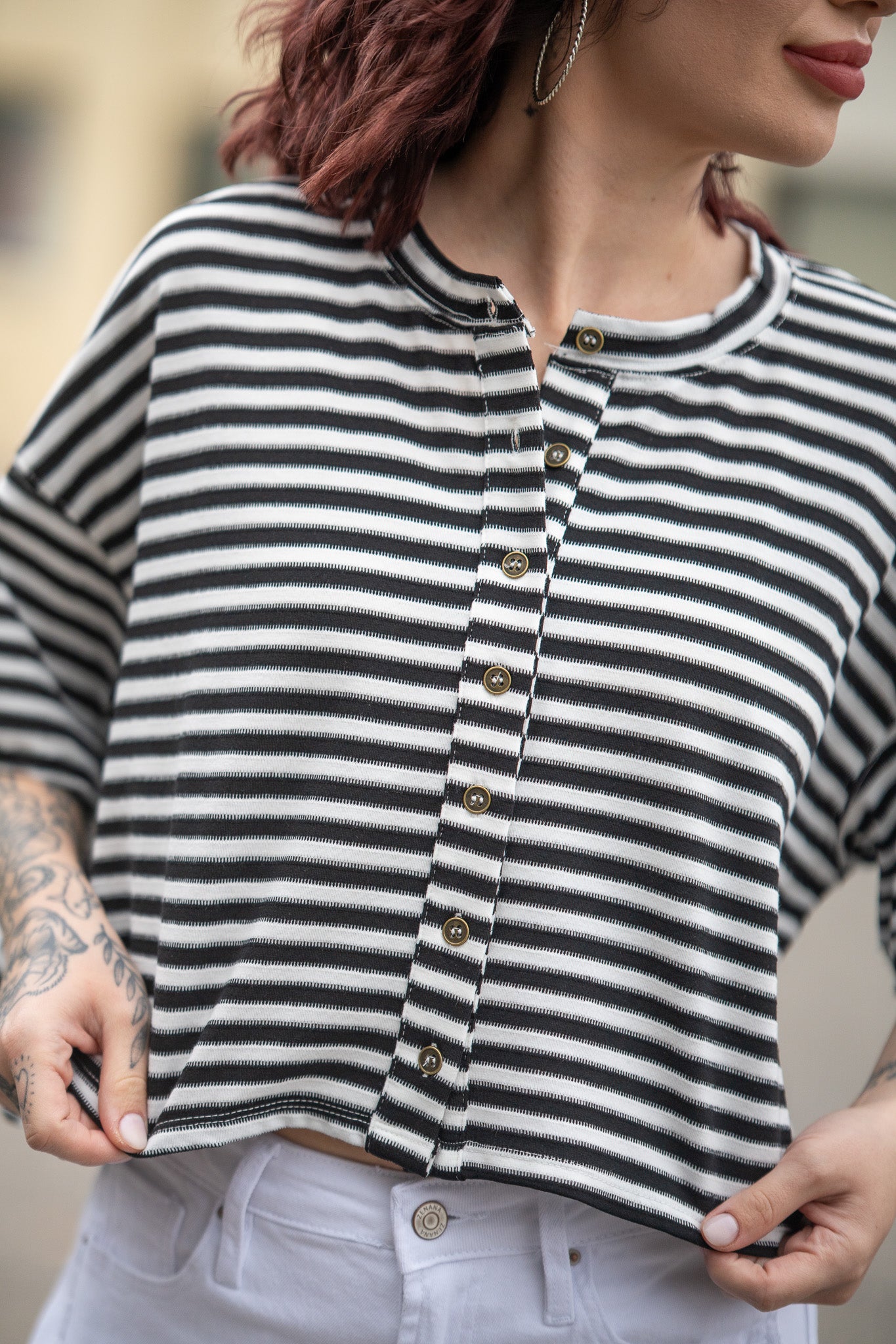 Aubrey Black & White Top