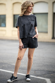 Casual Cutie Ash Black Short Set