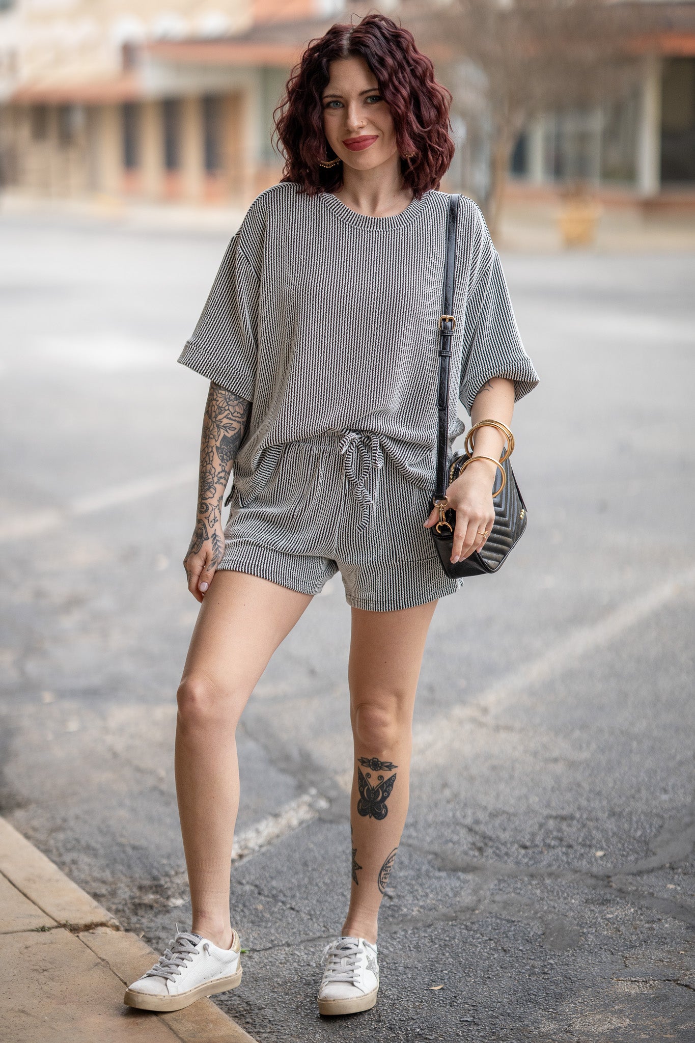 Pure Comfort Black & White Short Set