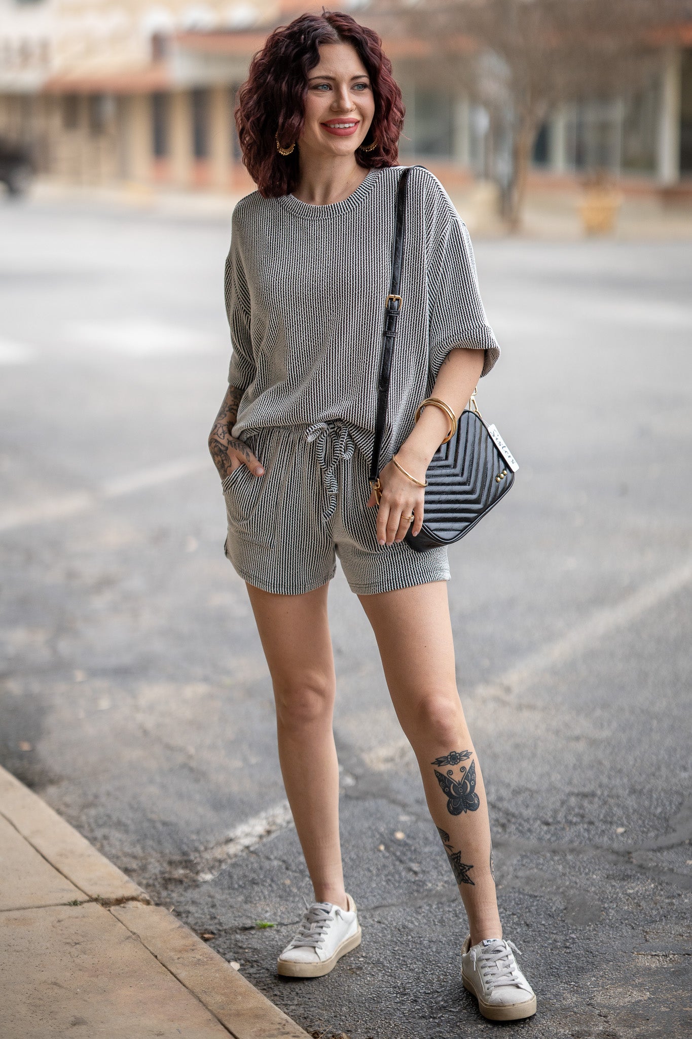 Pure Comfort Black & White Short Set