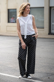 Janie Black & White Polka Dot Pants