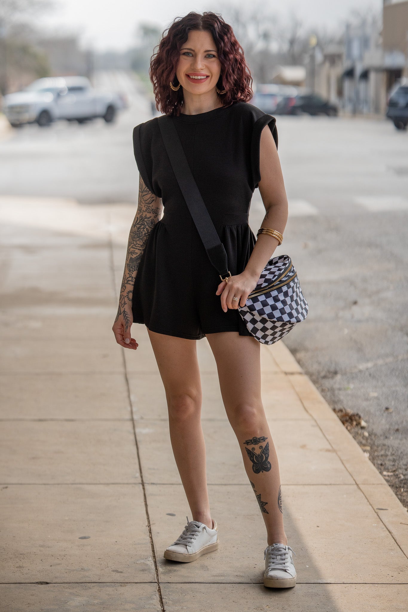 Mandie Black Scuba Romper