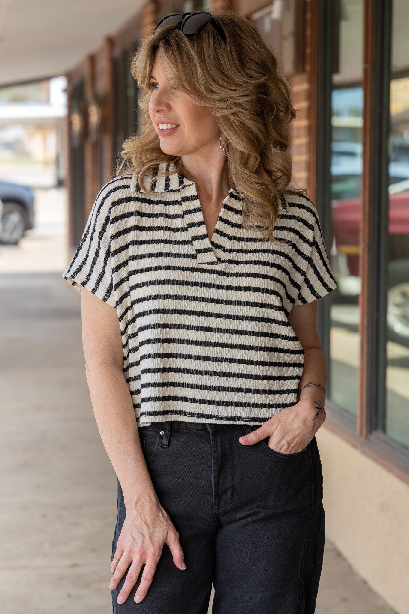 Retro Crush Black Polo Tee