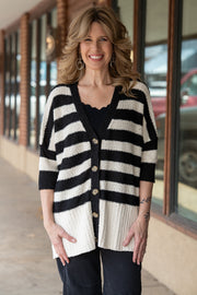 Tricia Black & Cream Button-Down