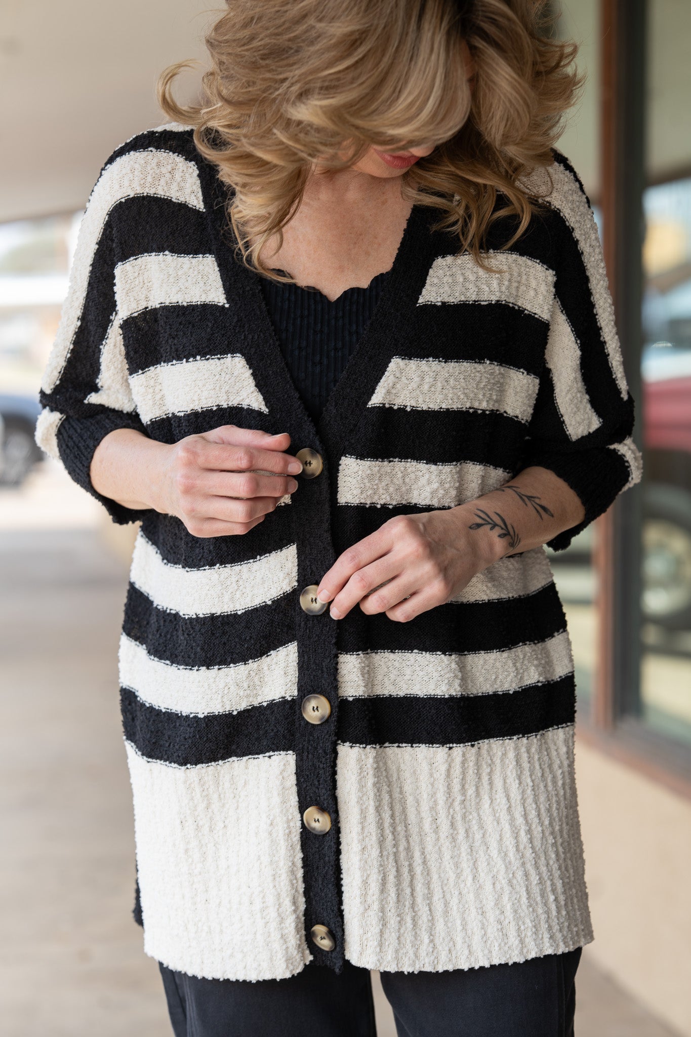 Tricia Black & Cream Button-Down