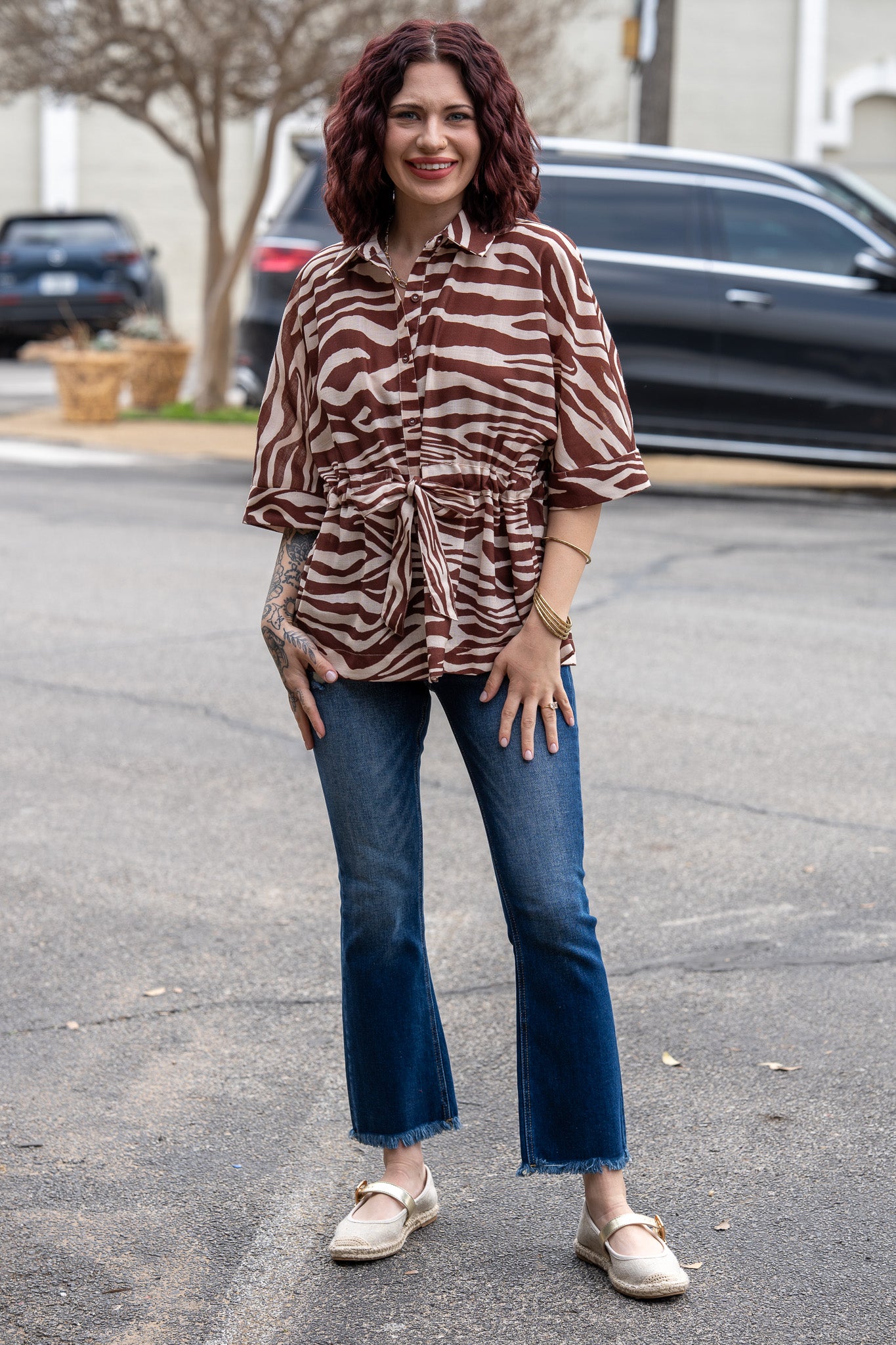 Tabitha Zebra Striped Top