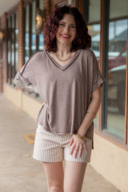 Must Have Cocoa Hacci V-Neck