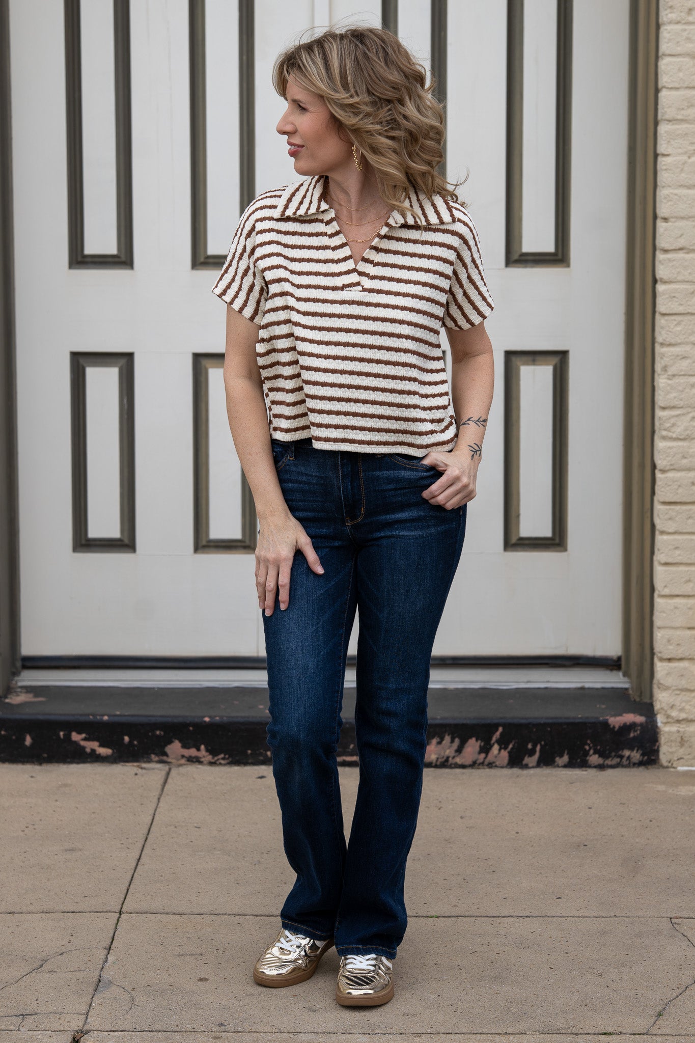 Retro Crush Brown Polo Tee