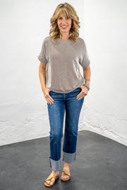 Lex Brown Corded Ribbed Top