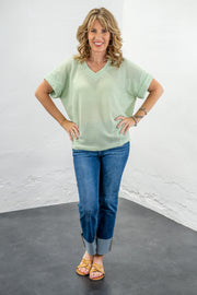 Kristal Pistachio Knit Oversized Top