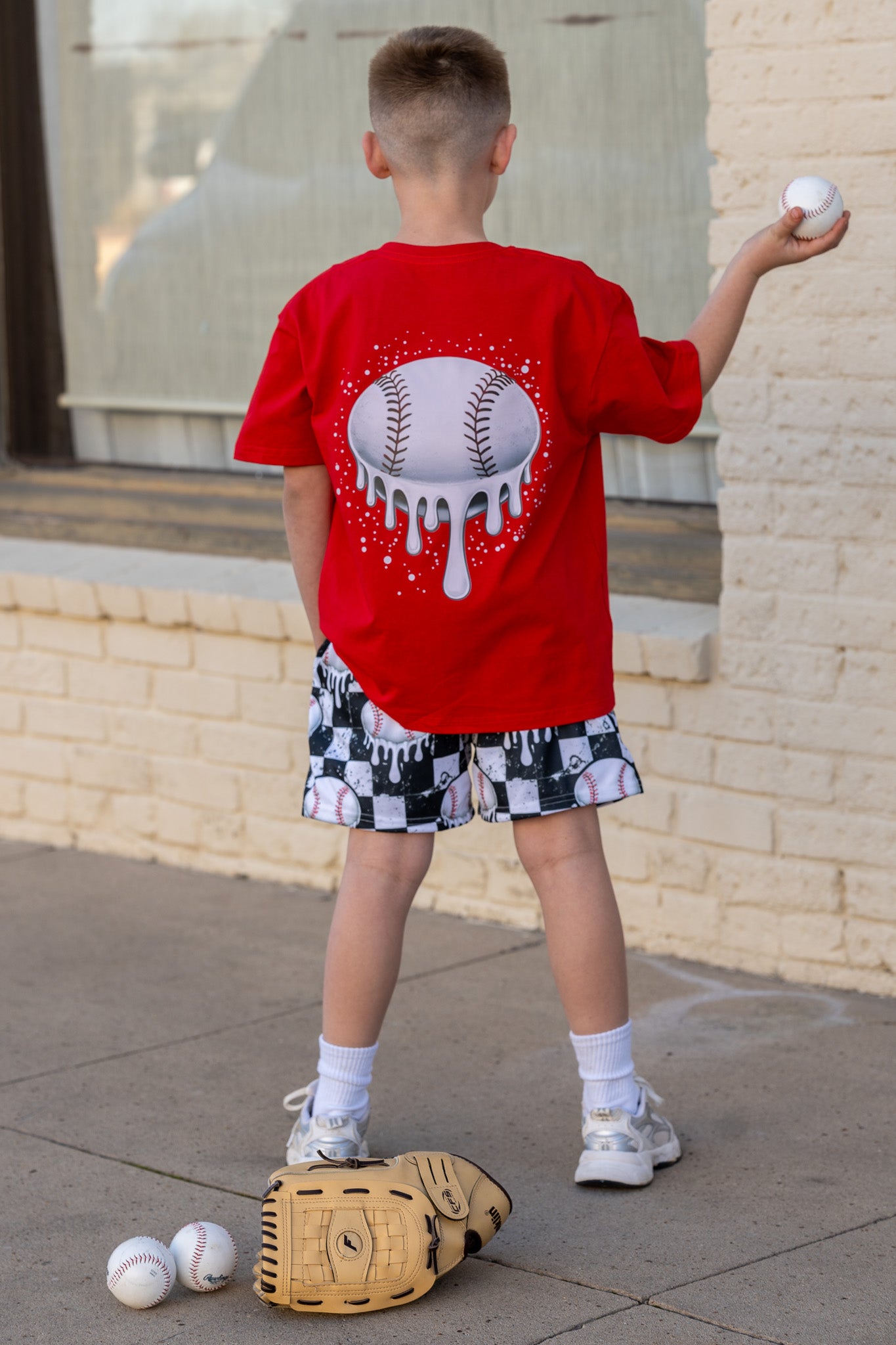 Junior League Red Baseball Tee