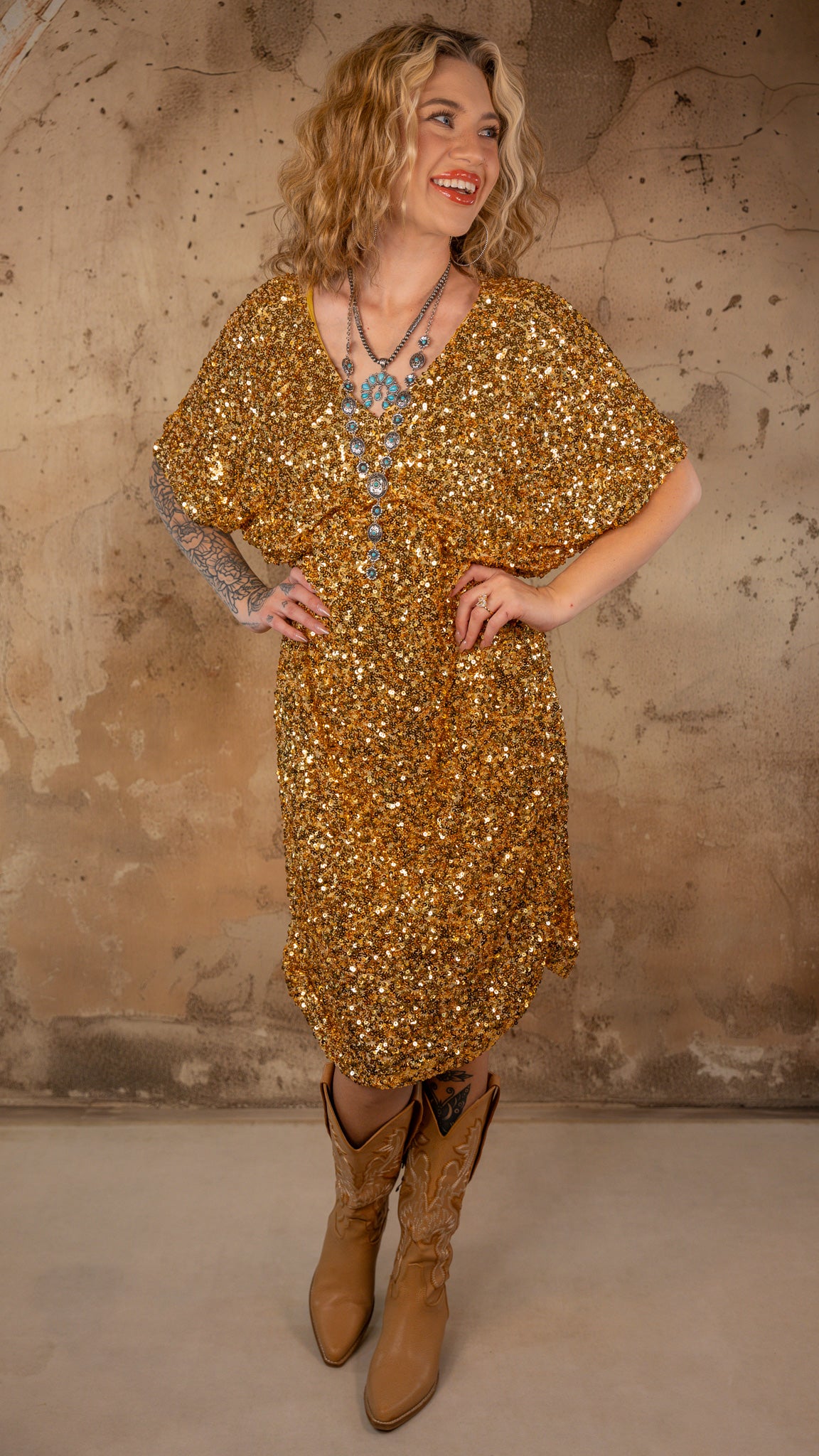 Too Glam Gold Sequin Dress *Final Sale*