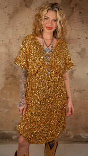 Too Glam Gold Sequin Dress *Final Sale*