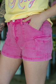 Jennifer Hot Pink Cargo Shorts