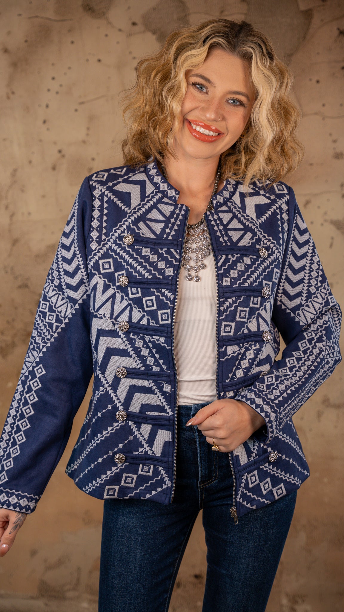 Danika Embroidered Sailor Button Jacket *Final Sale*