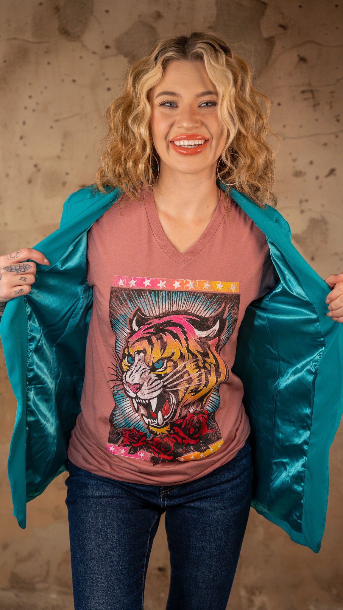 Roaring Tiger V-Neck Tee *Final Sale*