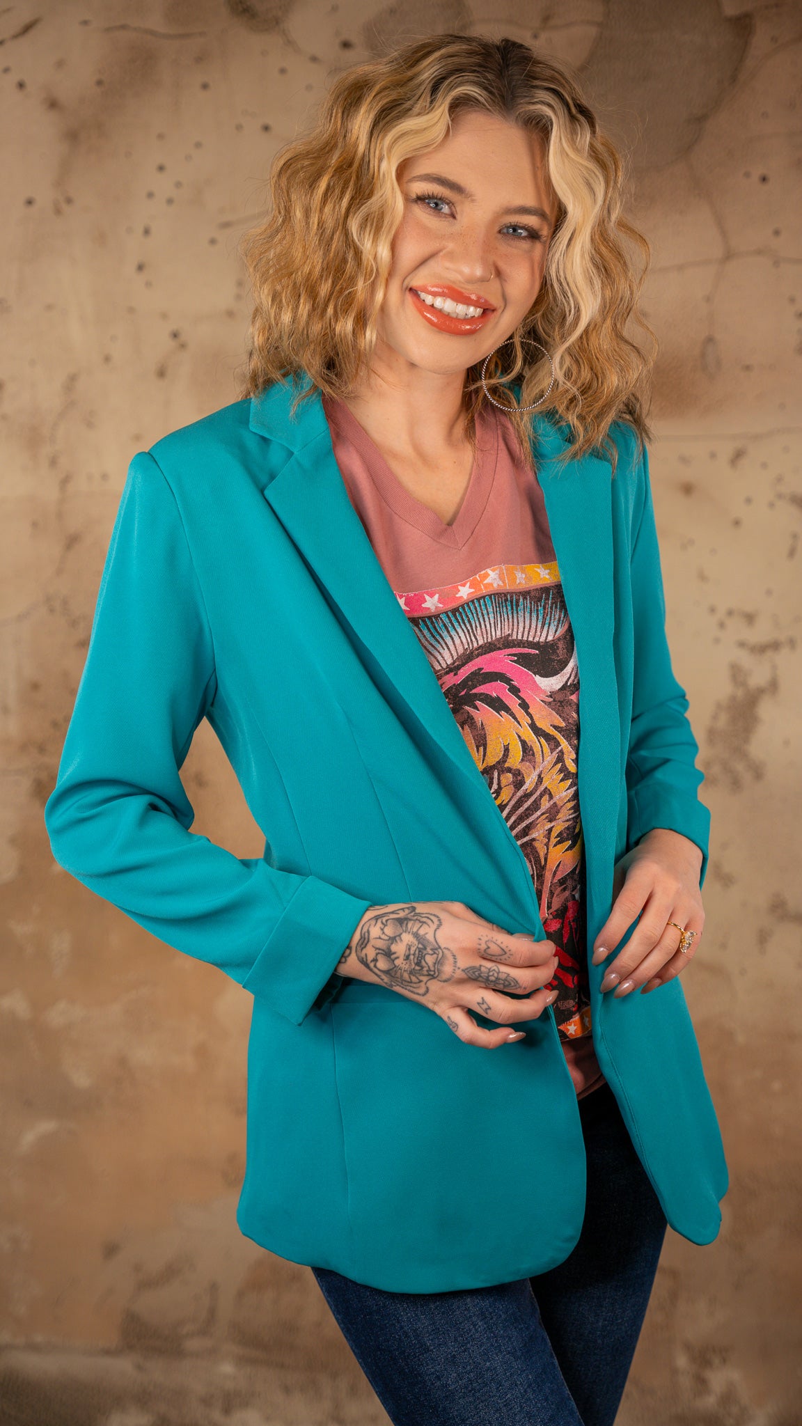 Arabella Teal Blazer