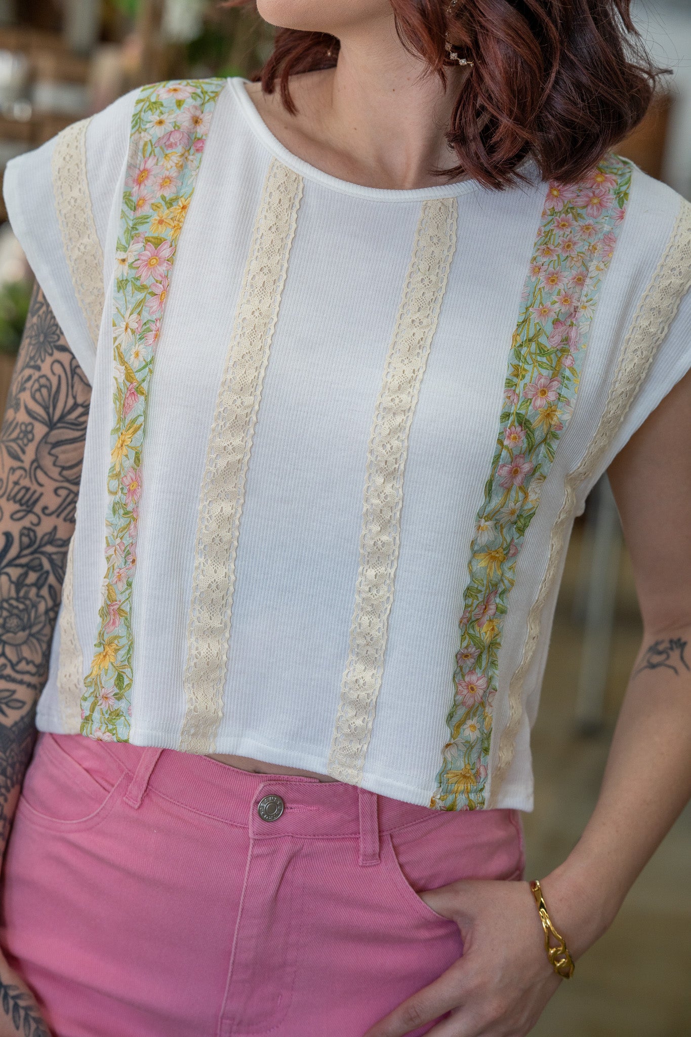Paige Floral & Lace Top - Final Sale!