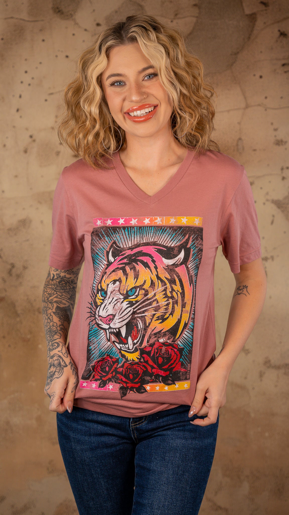 Roaring Tiger V-Neck Tee