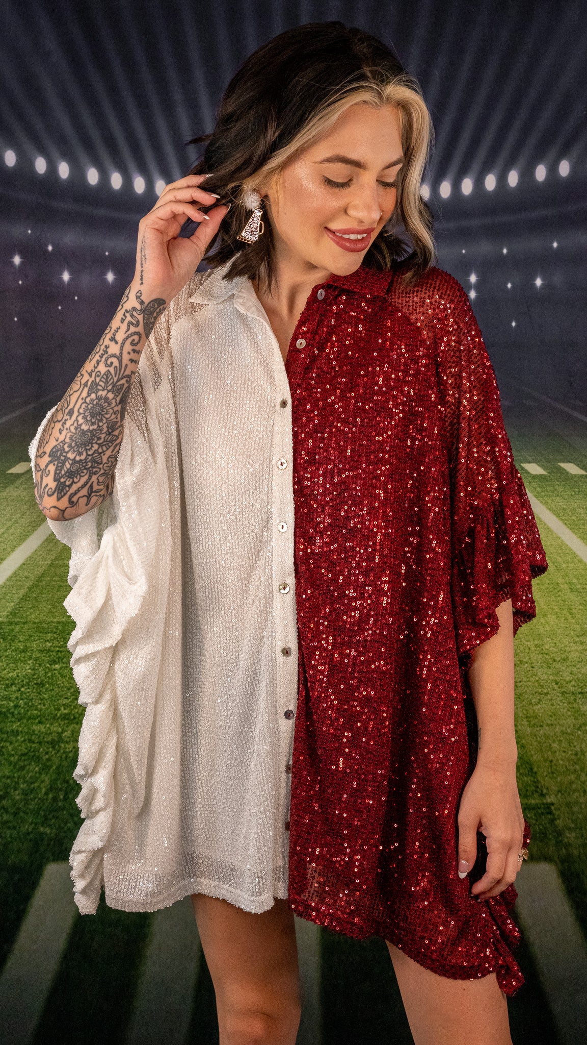 Sassy Sequins Poncho Top