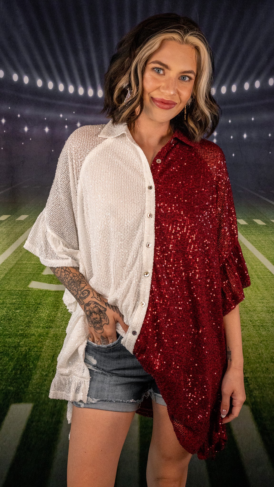 Sassy Sequins Poncho Top