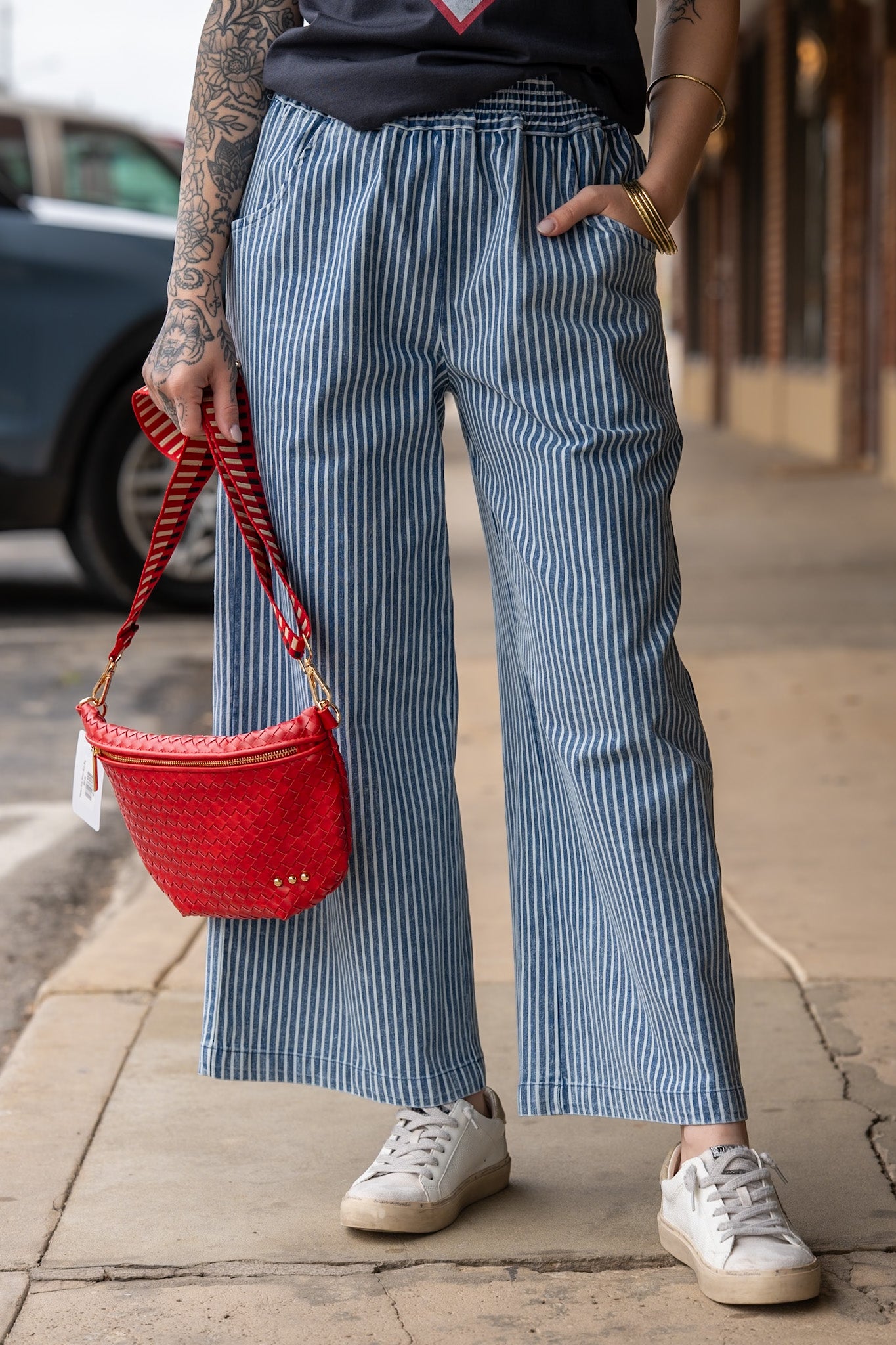 Sail Away Denim Striped Pants