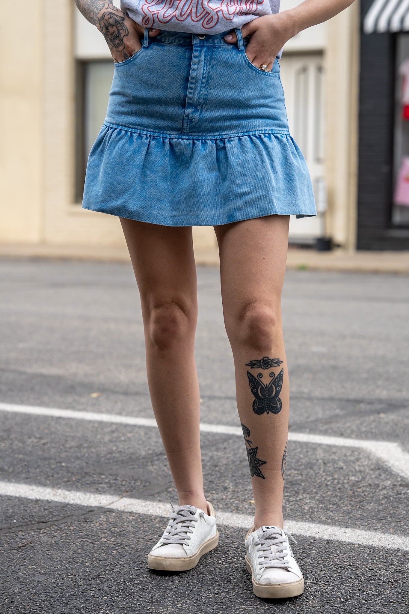 Vanna Blue Ruffle Skirt