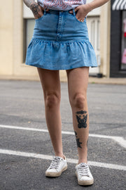 Vanna Blue Ruffle Skirt - Final Sale!