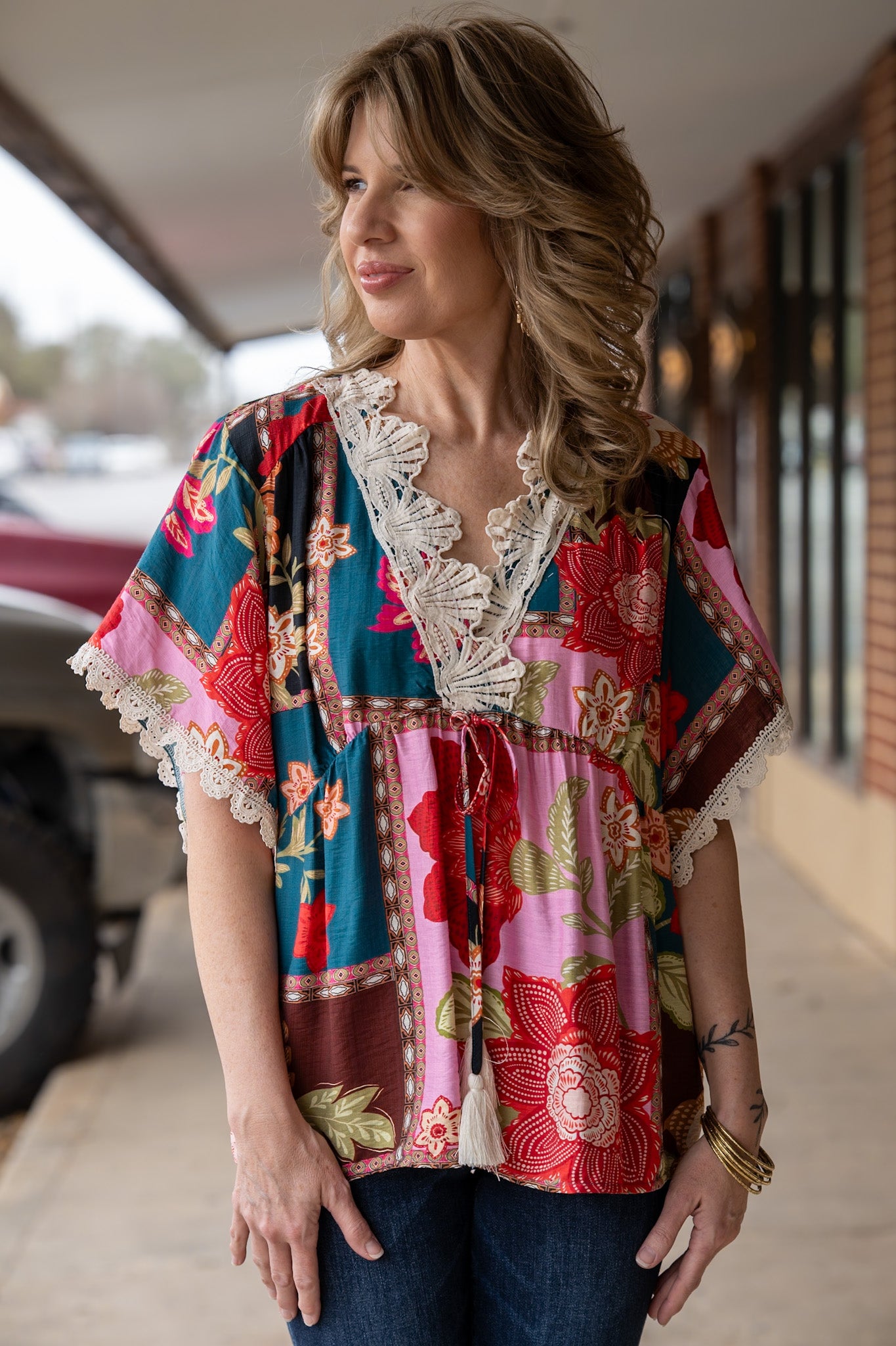 Selena Lace Peplum Top