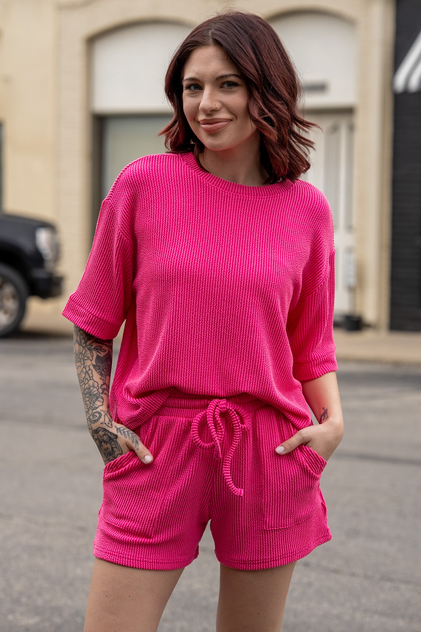 Pure Comfort Hot Pink Short Set