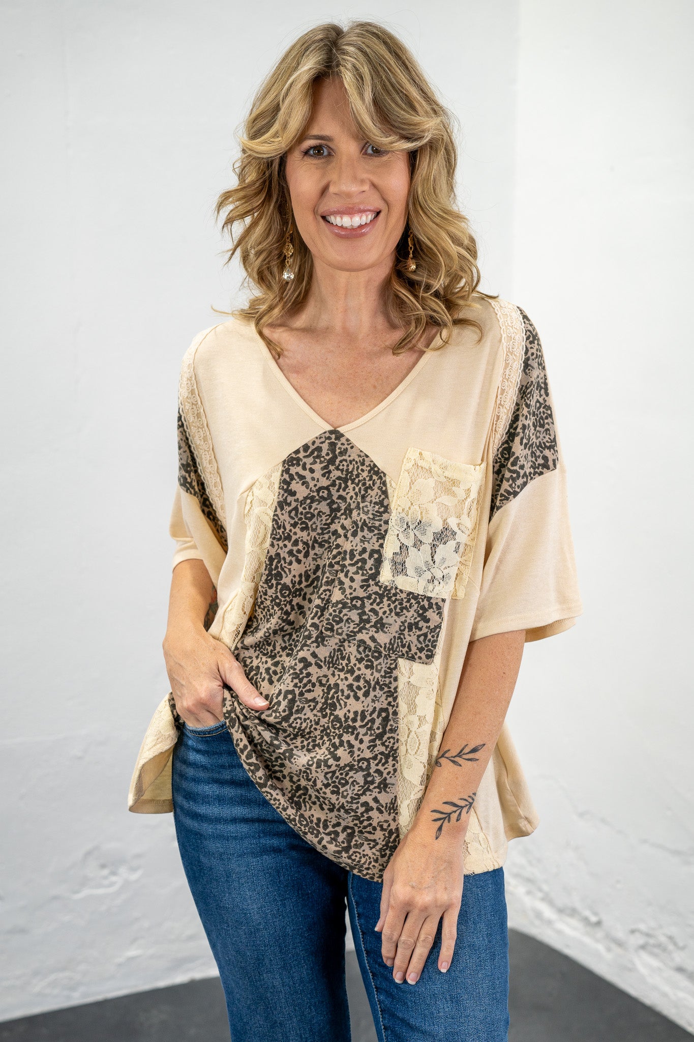 Priscilla Leopard Patchwork Top - Final Sale!