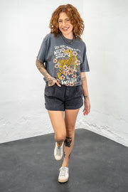 Calyn Ash Black Cuffed Shorts