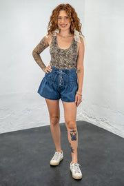 Brittney Flared Denim Shorts