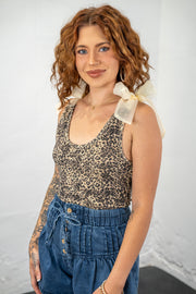 Alandria Leopard Tie Strap Top
