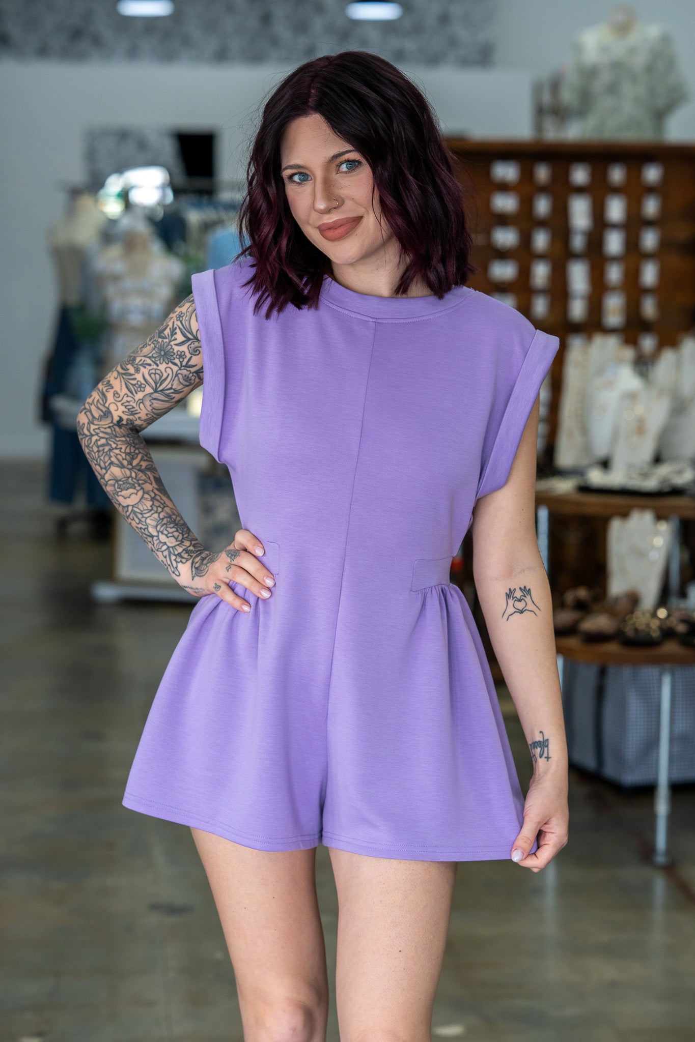 Mandie Lavender Scuba Romper