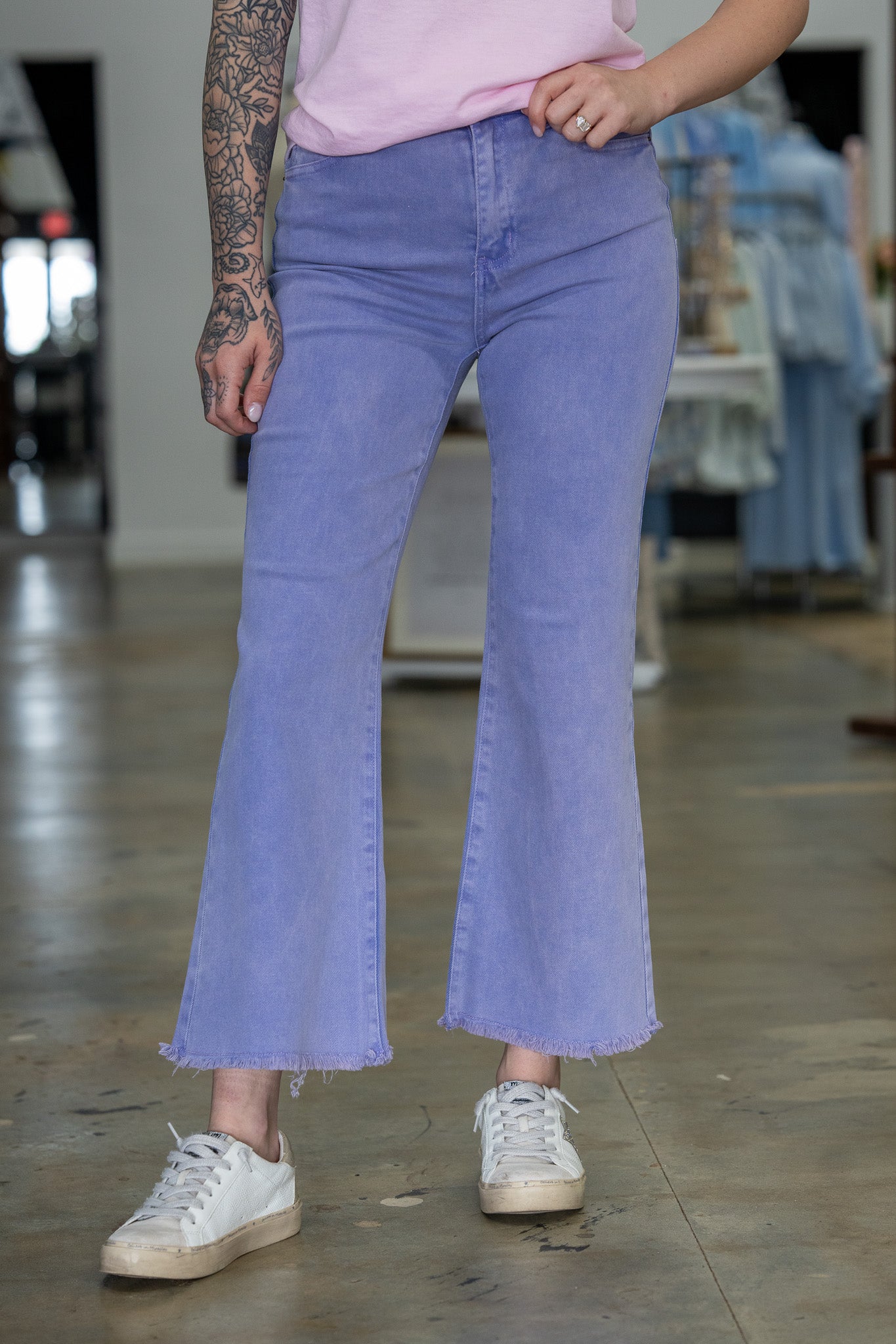 Alix Dusty Lavender Cutoff Pants